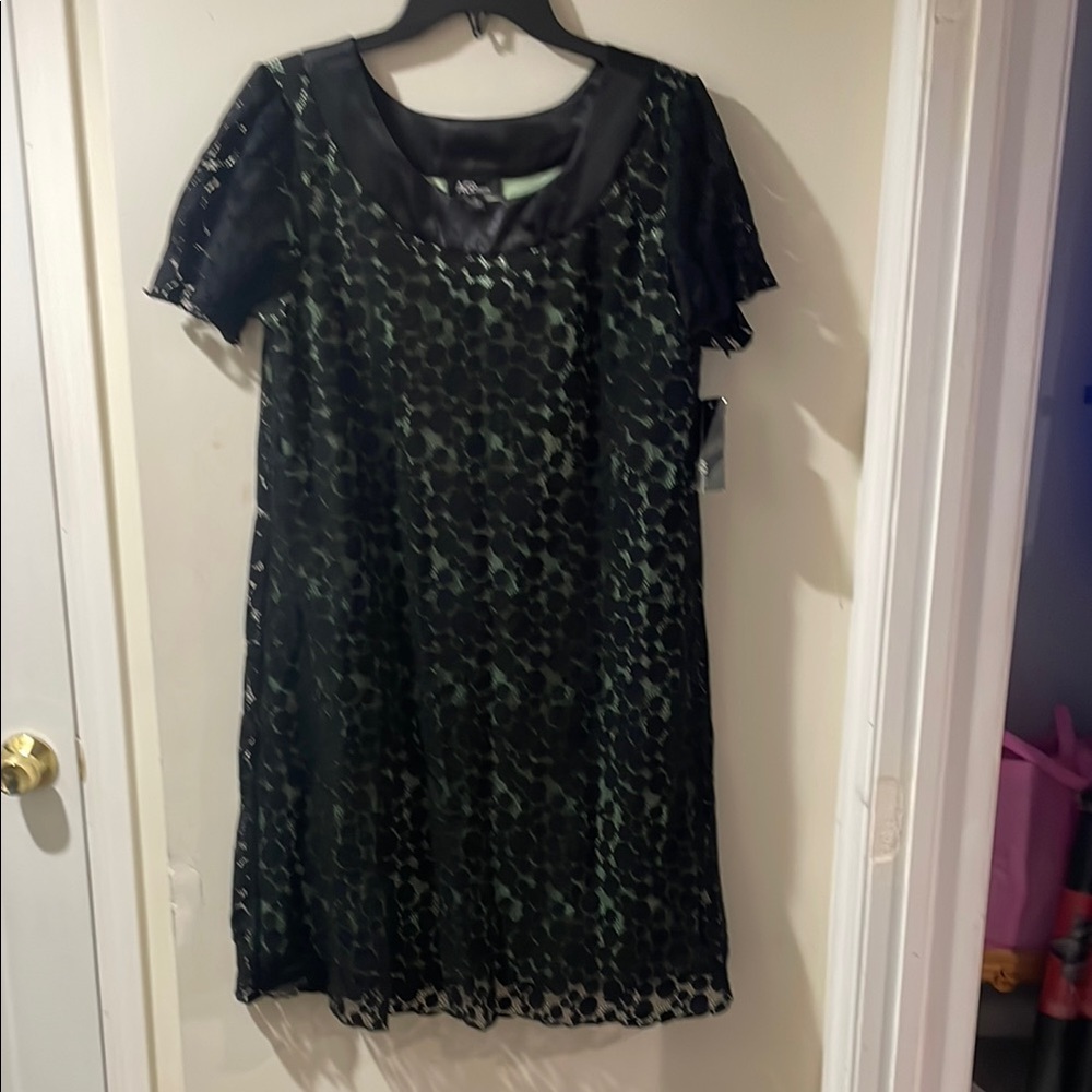 Elegant Black and Green Dress
